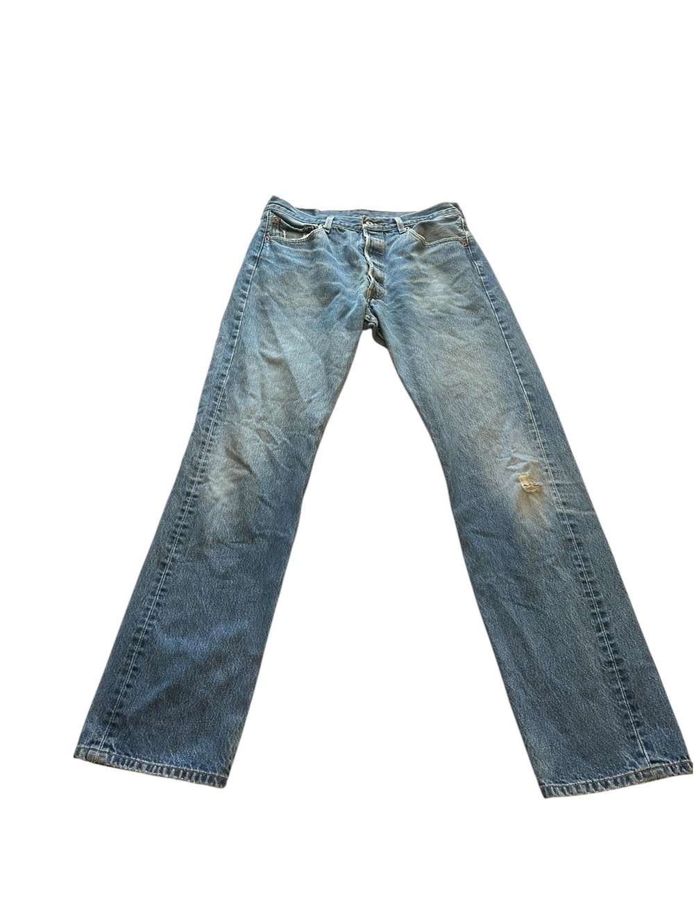 Vintage Levi’s 501 Button Fly Jeans Light Wash 35x38 Straight Leg USA